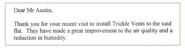trickle vent feedback